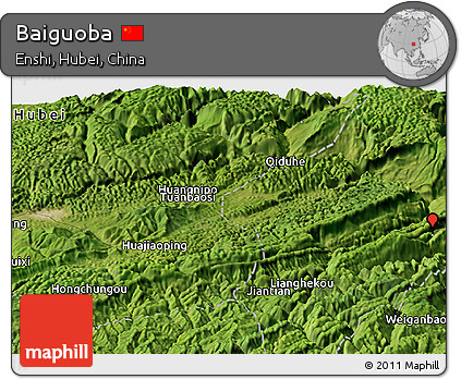 Satellite Panoramic Map of Baiguoba