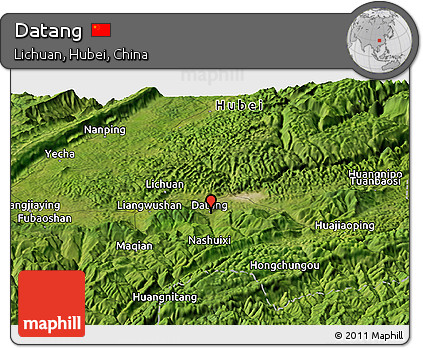 Satellite Panoramic Map of Datang