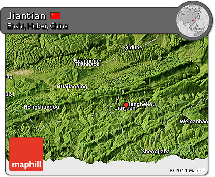 Satellite Panoramic Map of Jiantian