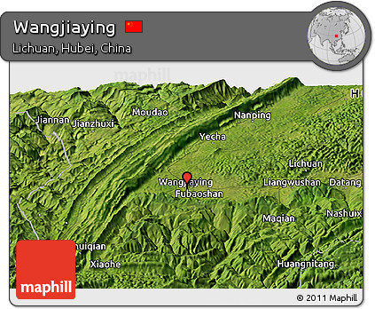Satellite Panoramic Map of Wangjiaying