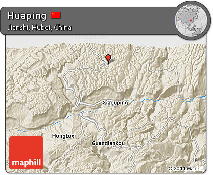 Shaded Relief 3D Map of Huaping
