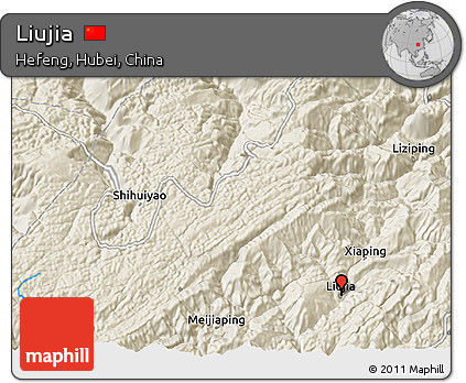 Shaded Relief 3D Map of Liujia