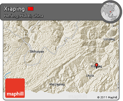 Shaded Relief 3D Map of Xiaping
