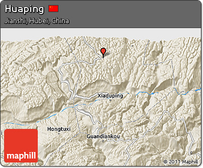 Shaded Relief 3D Map of Huaping