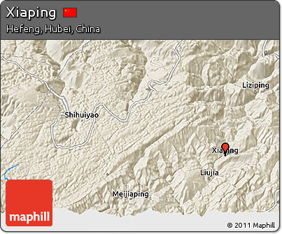 Shaded Relief 3D Map of Xiaping