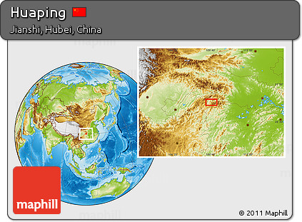 Physical Location Map of Huaping
