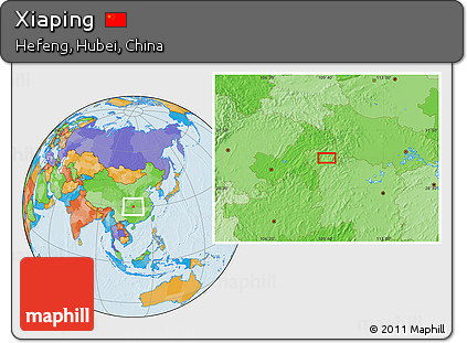 Political Location Map of Xiaping