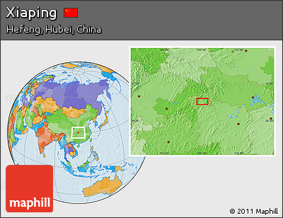 Political Location Map of Xiaping