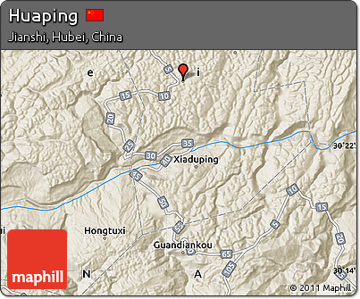Shaded Relief Map of Huaping