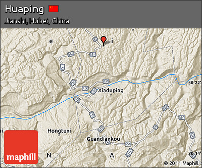 Shaded Relief Map of Huaping