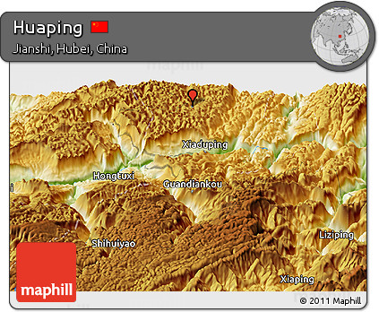 Physical Panoramic Map of Huaping