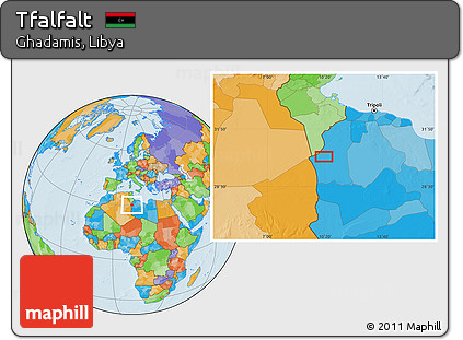 Political Location Map of Tfalfalt