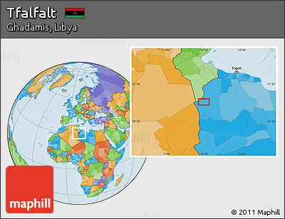 Political Location Map of Tfalfalt