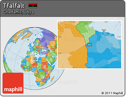 Political Location Map of Tfalfalt