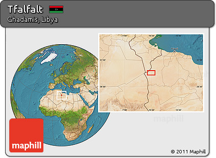 Satellite Location Map of Tfalfalt