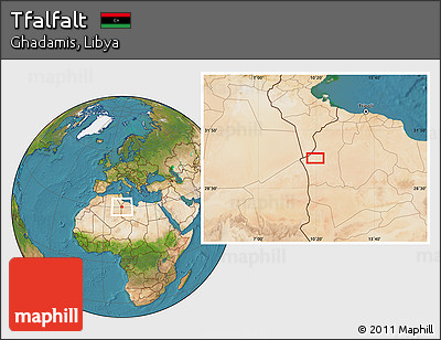Satellite Location Map of Tfalfalt