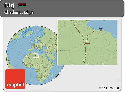 Savanna Style Location Map of Dirj