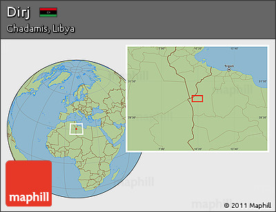 Savanna Style Location Map of Dirj