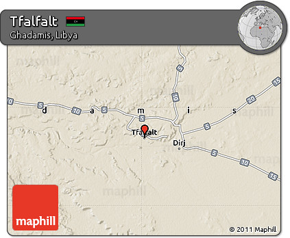 Shaded Relief Map of Tfalfalt