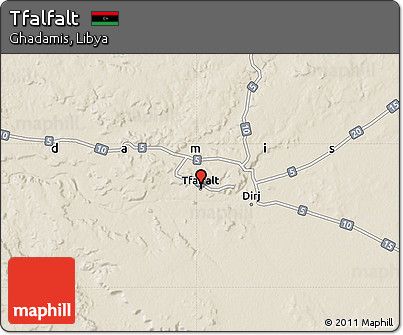 Shaded Relief Map of Tfalfalt