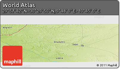 Physical Panoramic Map of the Area around 30° 13' 46" N, 10° 16' 30" E