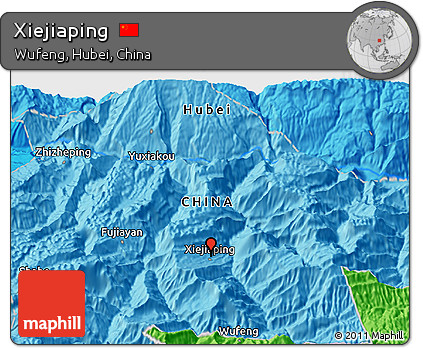Political 3D Map of Xiejiaping
