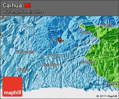 Political 3D Map of Caihua