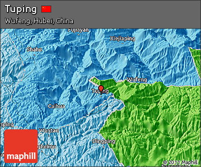Political 3D Map of Tuping