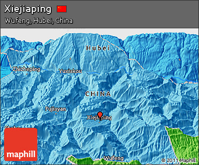 Political 3D Map of Xiejiaping