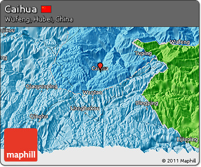 Political 3D Map of Caihua