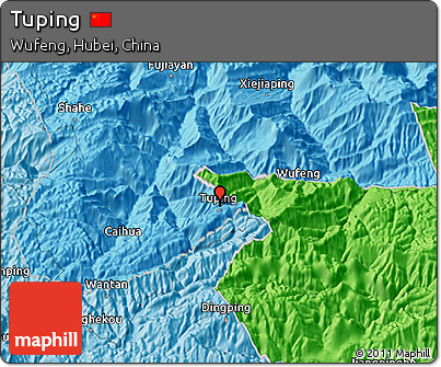 Political 3D Map of Tuping