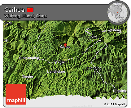 Satellite 3D Map of Caihua