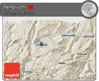 Shaded Relief 3D Map of Yangliuchi
