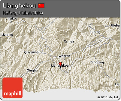 Shaded Relief 3D Map of Lianghekou