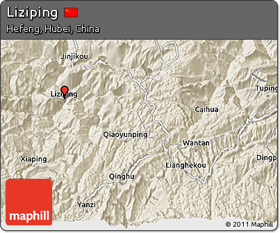 Shaded Relief 3D Map of Liziping