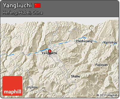 Shaded Relief 3D Map of Yangliuchi