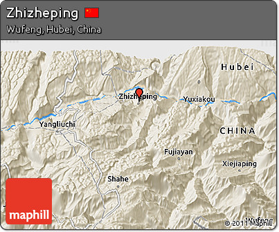 Shaded Relief 3D Map of Zhizheping