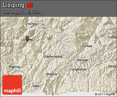 Shaded Relief 3D Map of Liziping