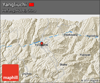 Shaded Relief 3D Map of Yangliuchi