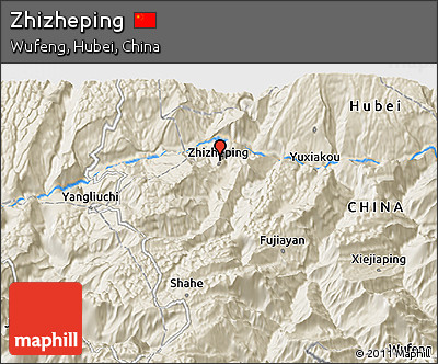 Shaded Relief 3D Map of Zhizheping