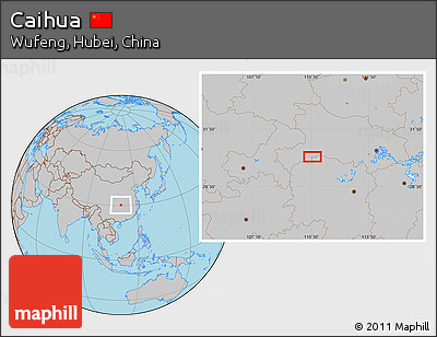 Gray Location Map of Caihua