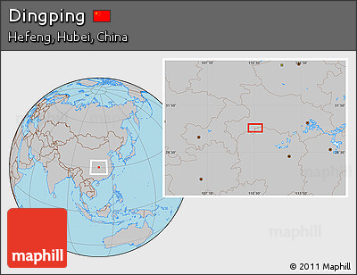 Gray Location Map of Dingping