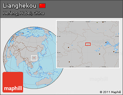 Gray Location Map of Lianghekou