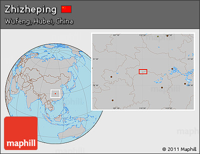 Gray Location Map of Zhizheping