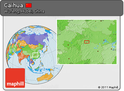 Political Location Map of Caihua
