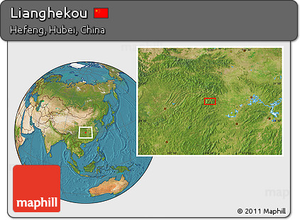 Satellite Location Map of Lianghekou