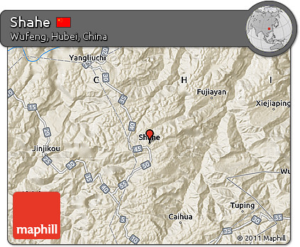 Shaded Relief Map of Shahe