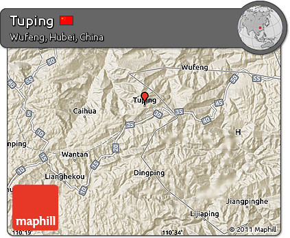 Shaded Relief Map of Tuping
