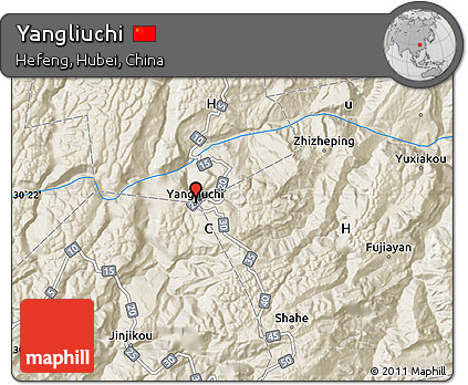 Shaded Relief Map of Yangliuchi