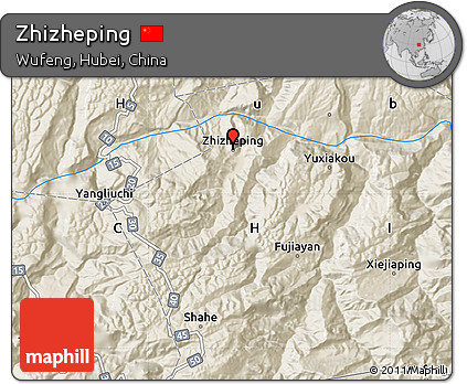 Shaded Relief Map of Zhizheping
